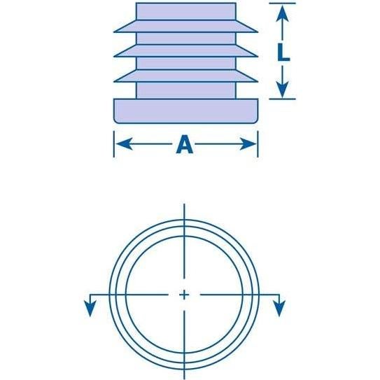 Plugs for Round Tubes - LDPE Round Tubing Plug - for 15mm Tubes - Tube Wall: 1-2mm - Flat - Gray LDPE MOCAP RN15MAGR1 (qty5000)