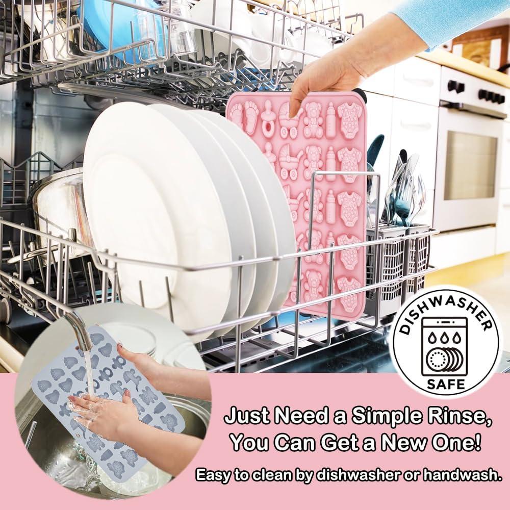 Moldes de Silicona para Baby Shower BENEKIY - 2 Piezas 3D