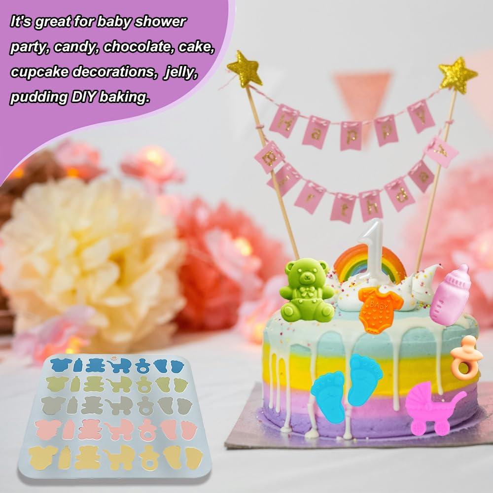 Moldes de Silicona para Baby Shower BENEKIY - 2 Piezas 3D