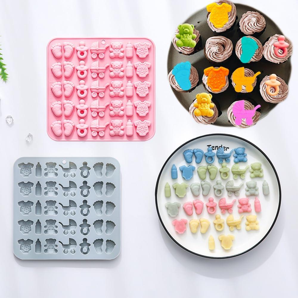Moldes de Silicona para Baby Shower BENEKIY - 2 Piezas 3D