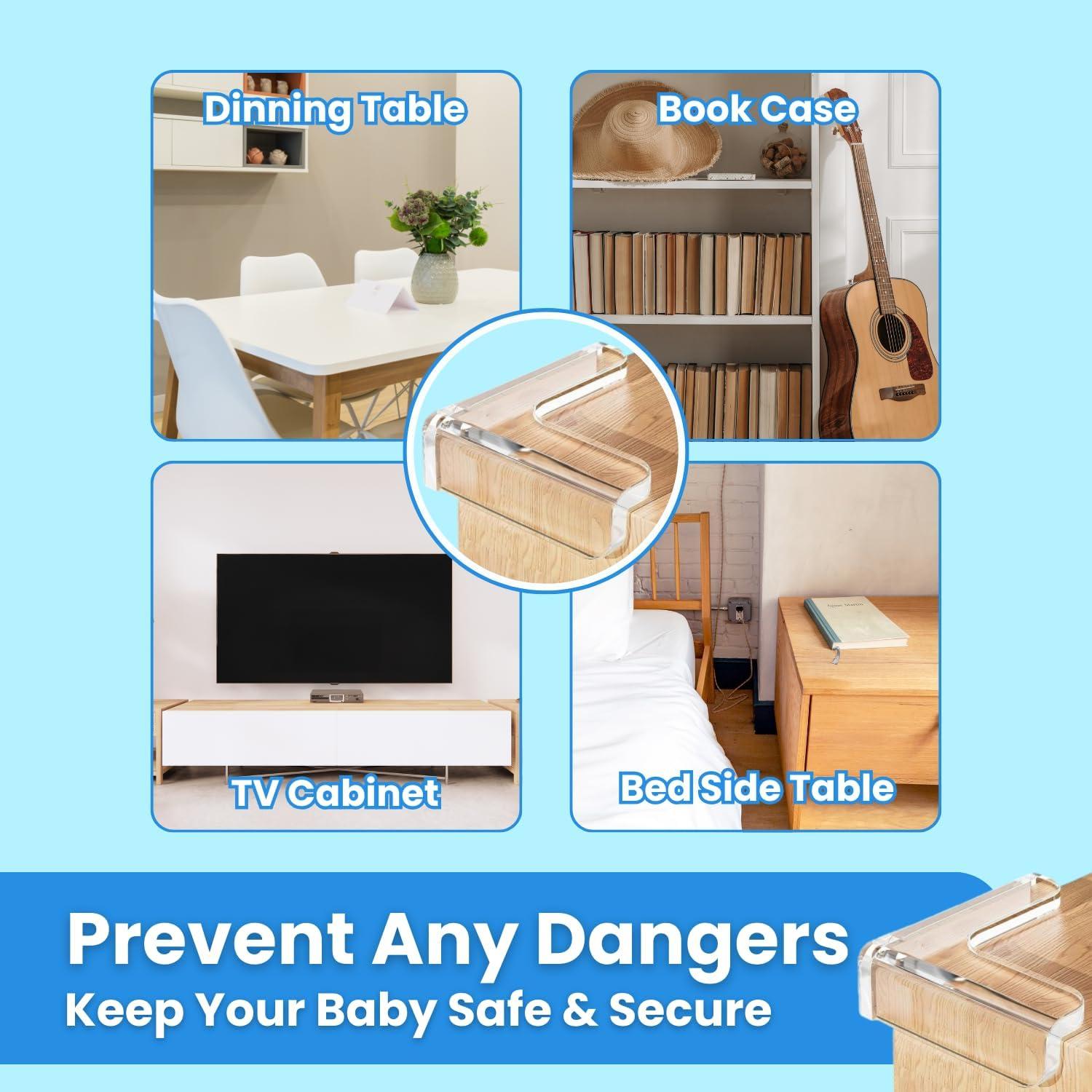 12 Protectores de Esquinas de Silicona Transparente Storite