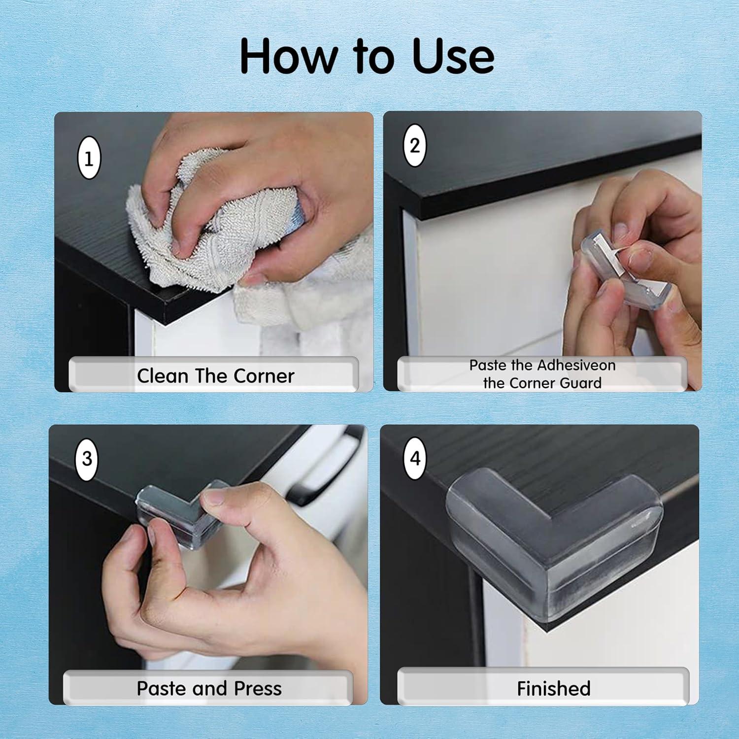 12 Protectores de Esquinas de Silicona Transparente Storite