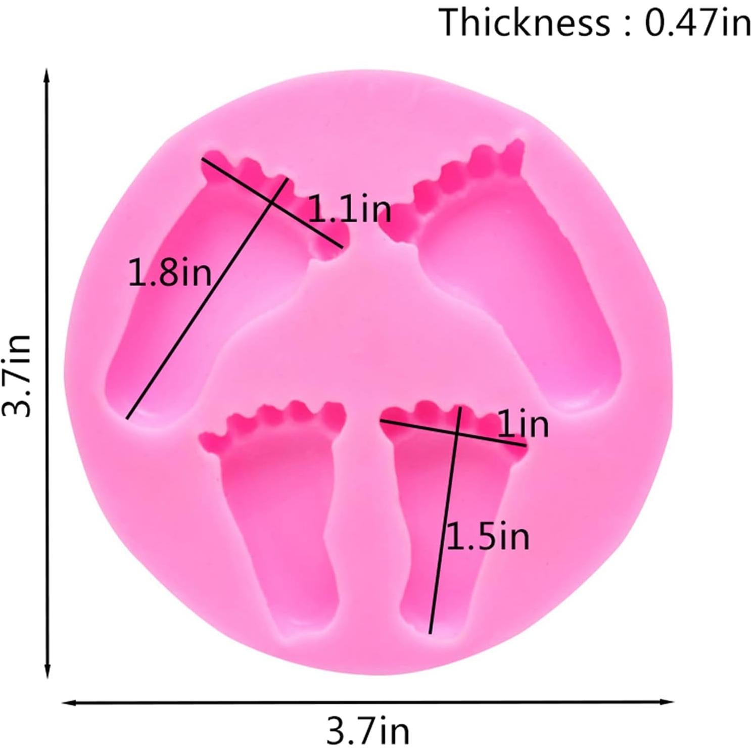 Molde de Silicona para Huellas de Bebé LHGOGO 9.5x9.5cm