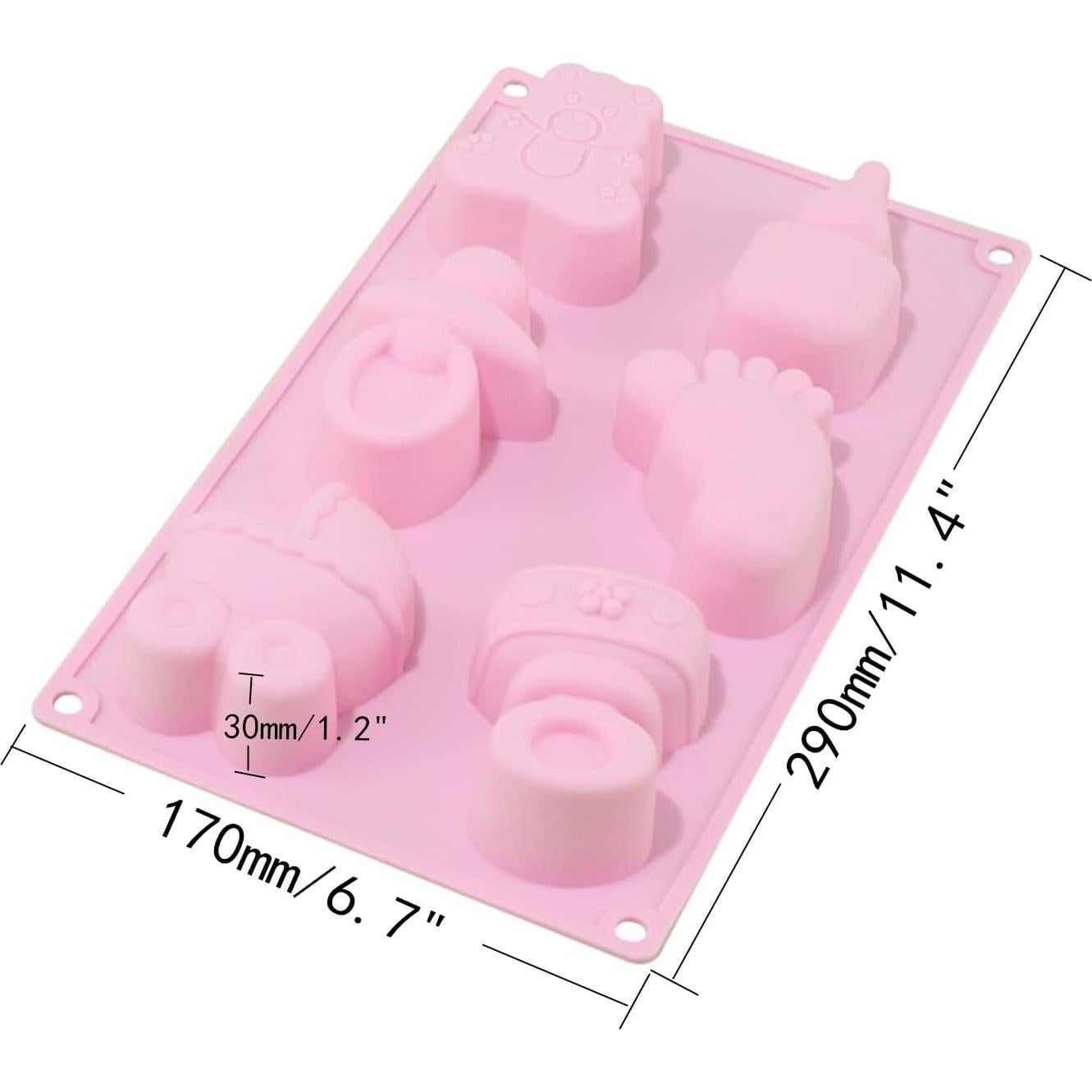Molde de Silicona 4 Pcs DD-life para Baby Shower - Osito, Chupete, Pies