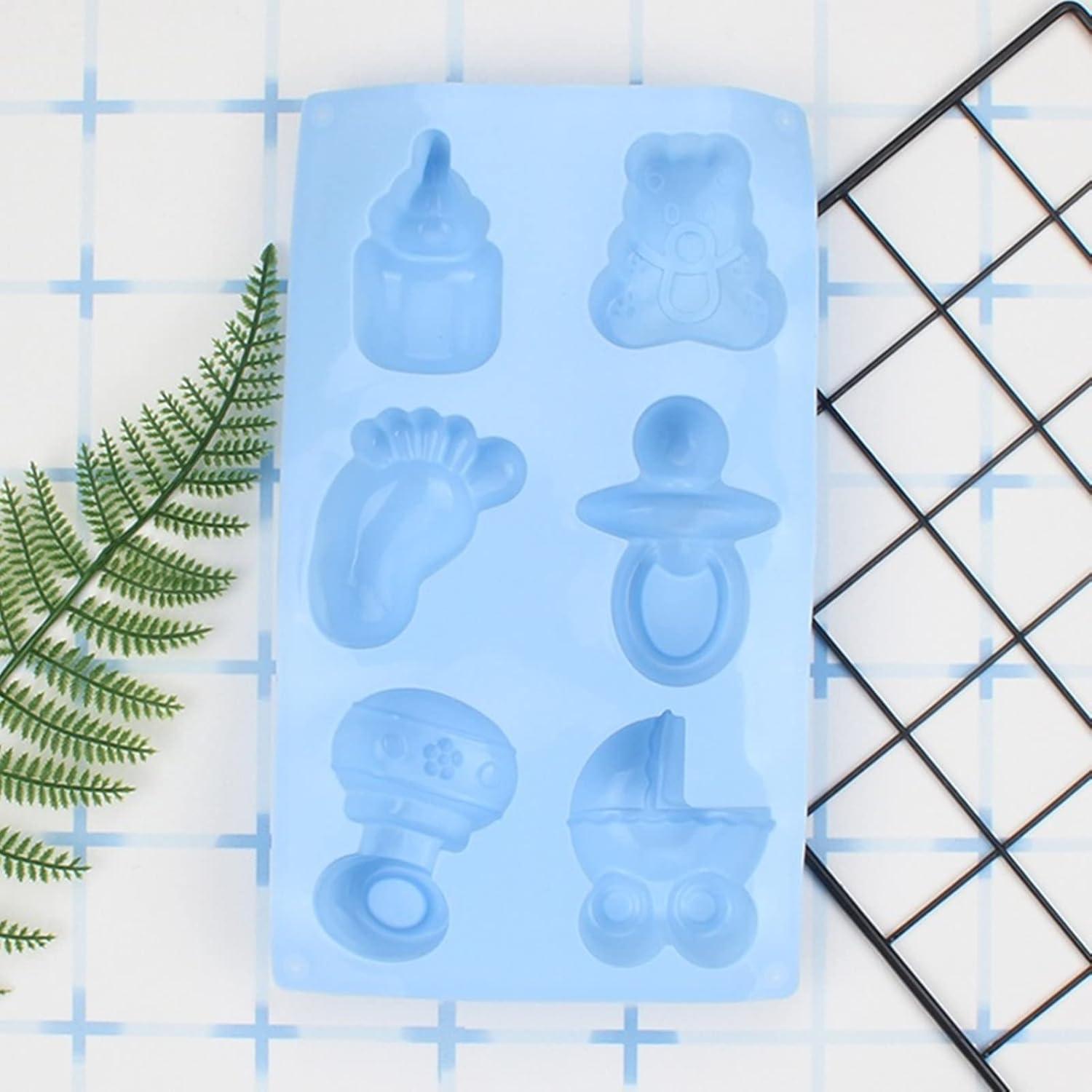 Molde de Silicona 4 Pcs DD-life para Baby Shower - Osito, Chupete, Pies