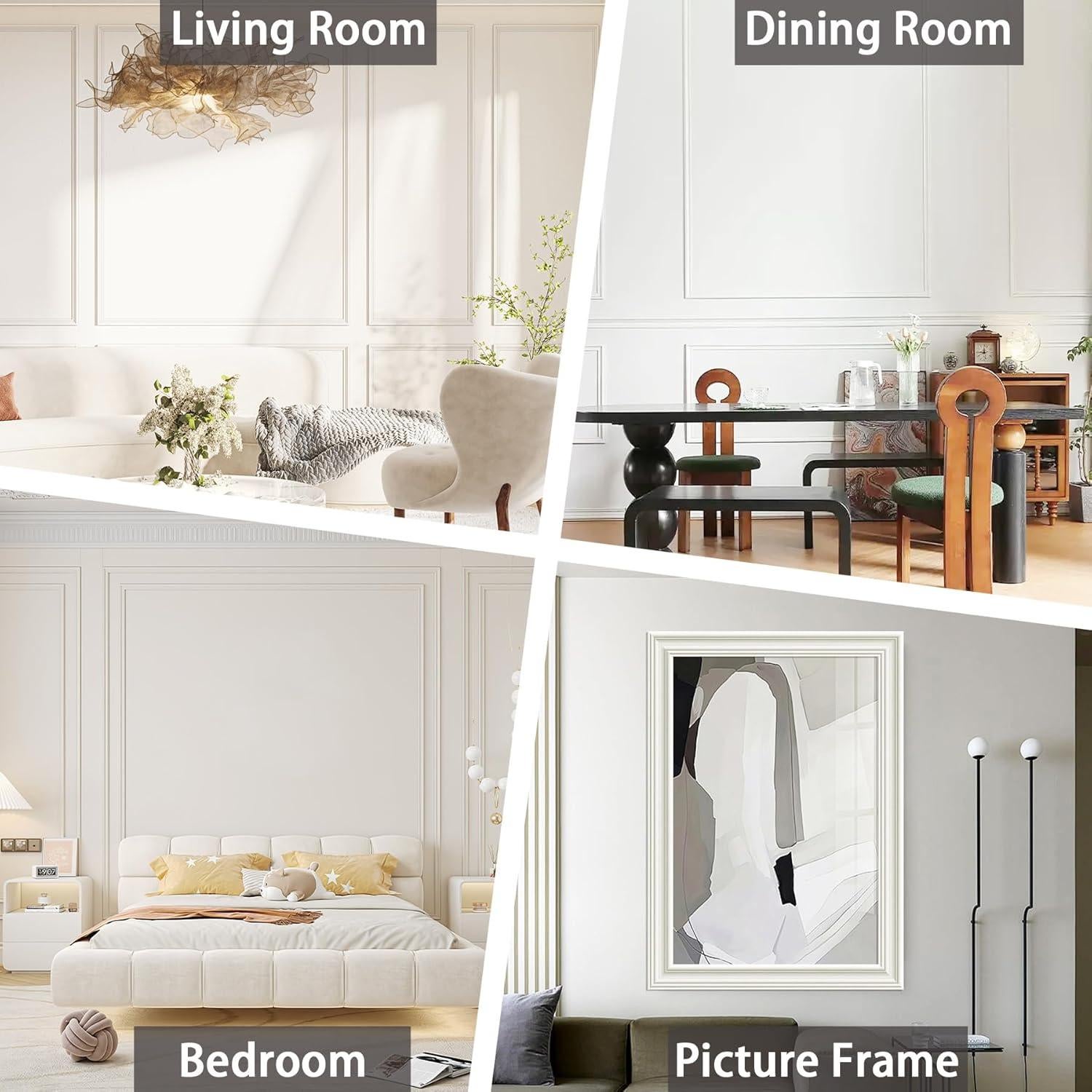 Moldura Autoadhesiva TPE Lunghaa 2.99 m x 3.2 cm Blanca