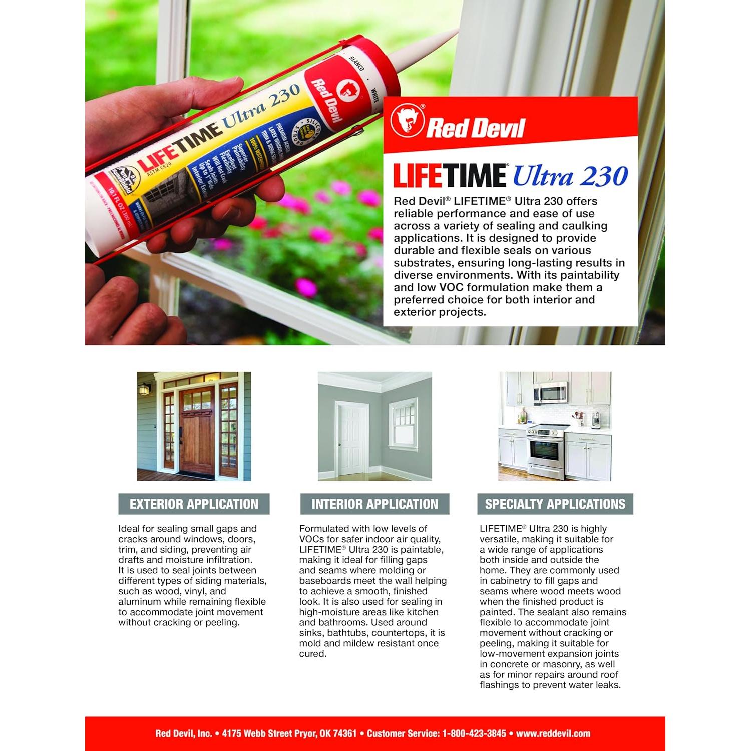 Sellador Acrílico Elastomérico Red Devil 0775 Blanco 155 g x12