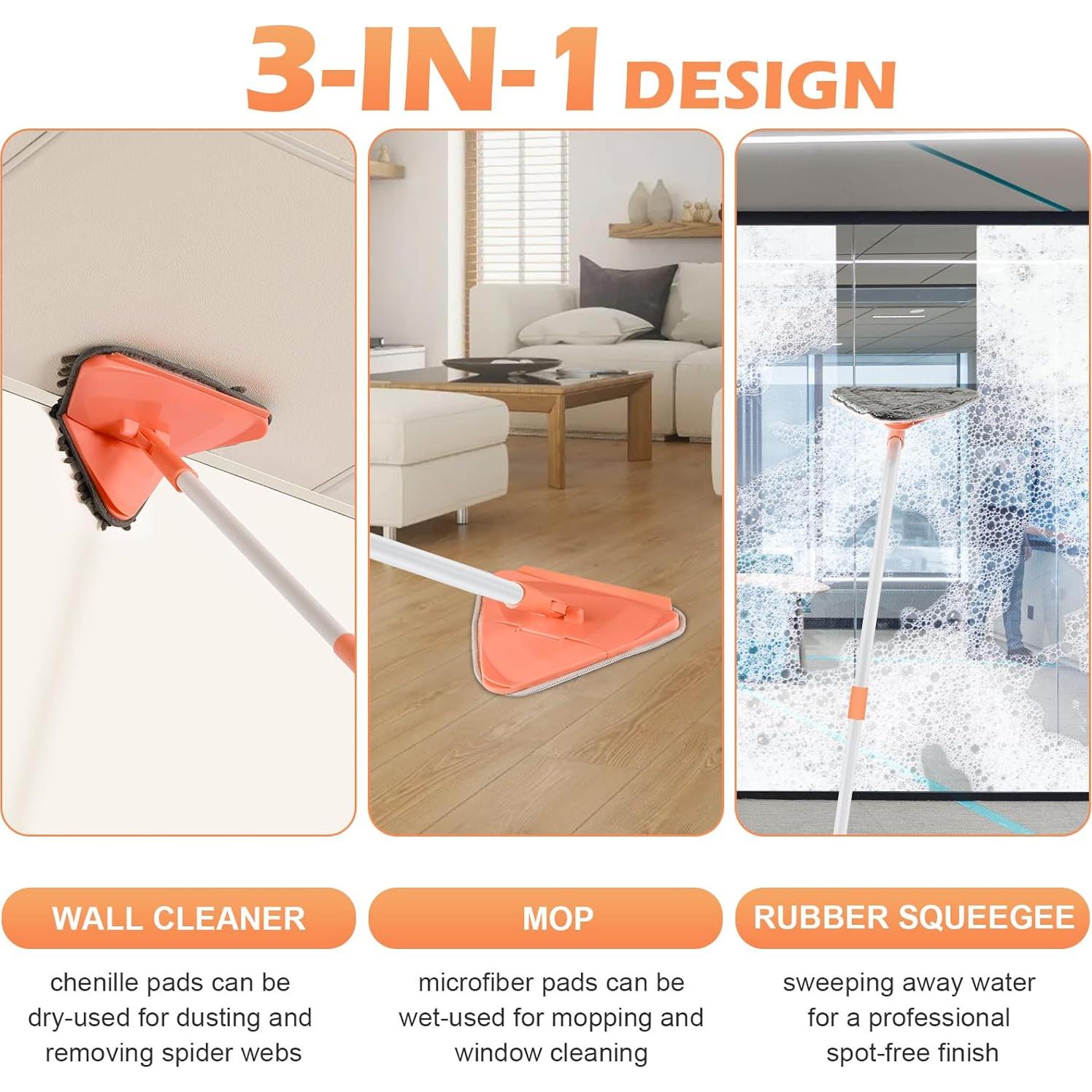 Mopa Triangular Limpiadora RONSUNG 208 cm con 6 Almohadillas