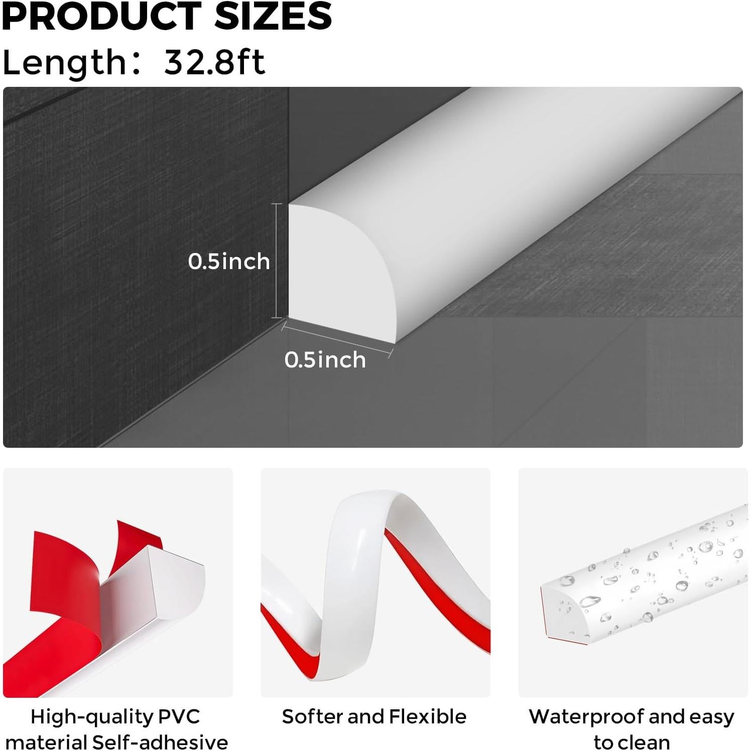 Moldura Flexible Autoadhesiva MEILANHUI 10m Blanca