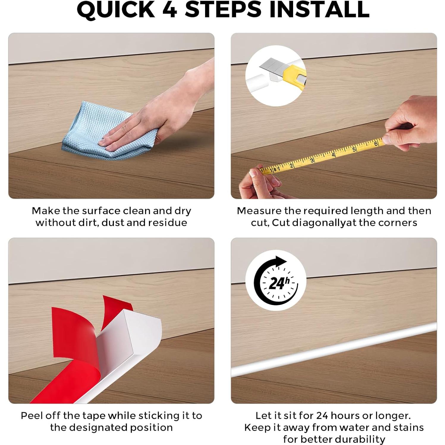 Moldura Flexible Autoadhesiva MEILANHUI 10m Blanca