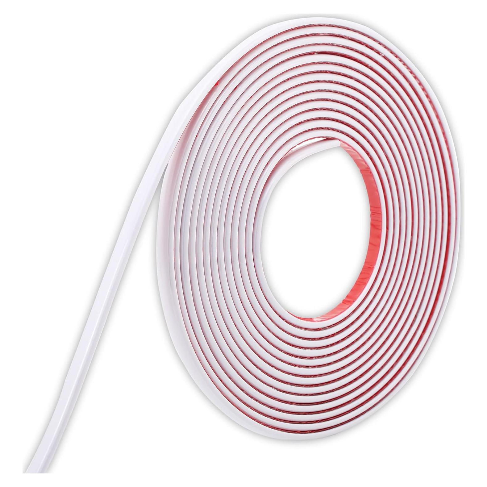 Moldura Autoadhesiva Trimold 10m x 8mm PVC Blanco Brillante