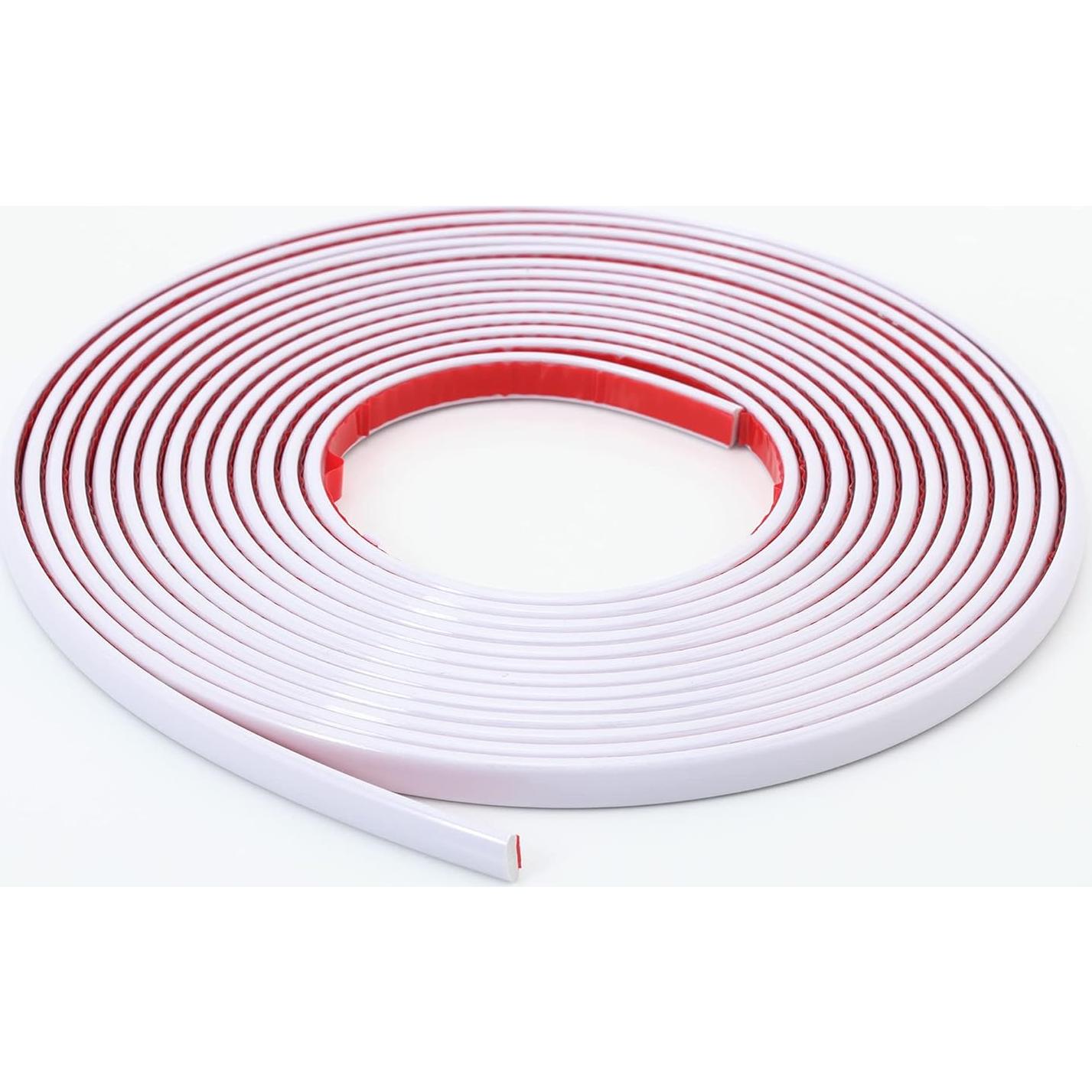 Moldura Autoadhesiva Trimold 10m x 8mm PVC Blanco Brillante