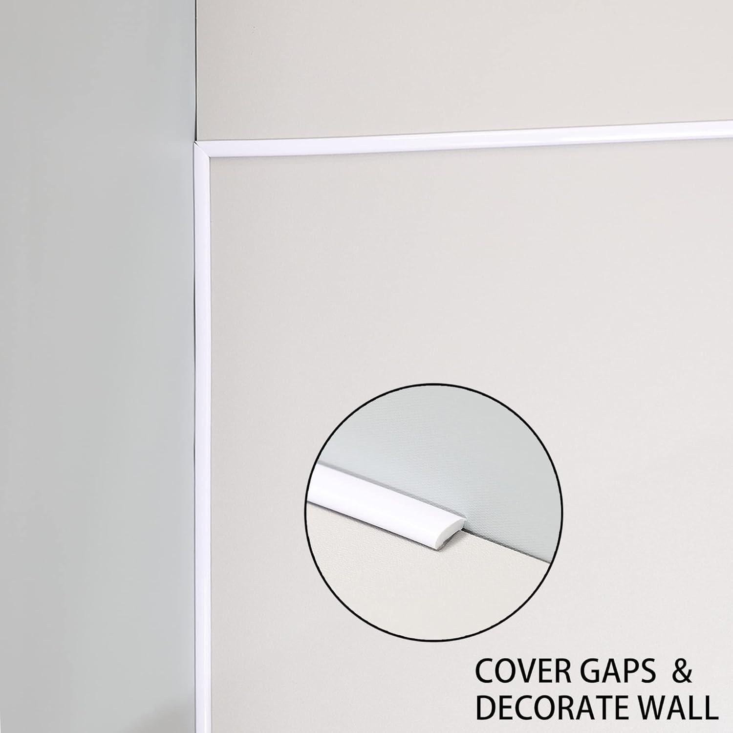 Moldura Autoadhesiva Trimold 10m x 8mm PVC Blanco Brillante