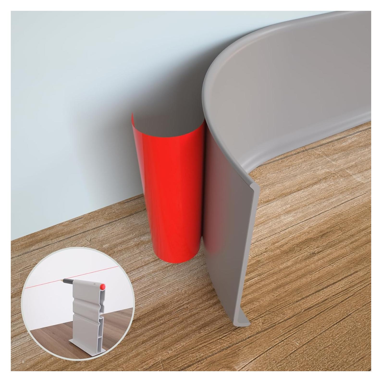 Moldura de Zócalo Flexible Autoadhesiva GAMZAU 4x6.1m Gris