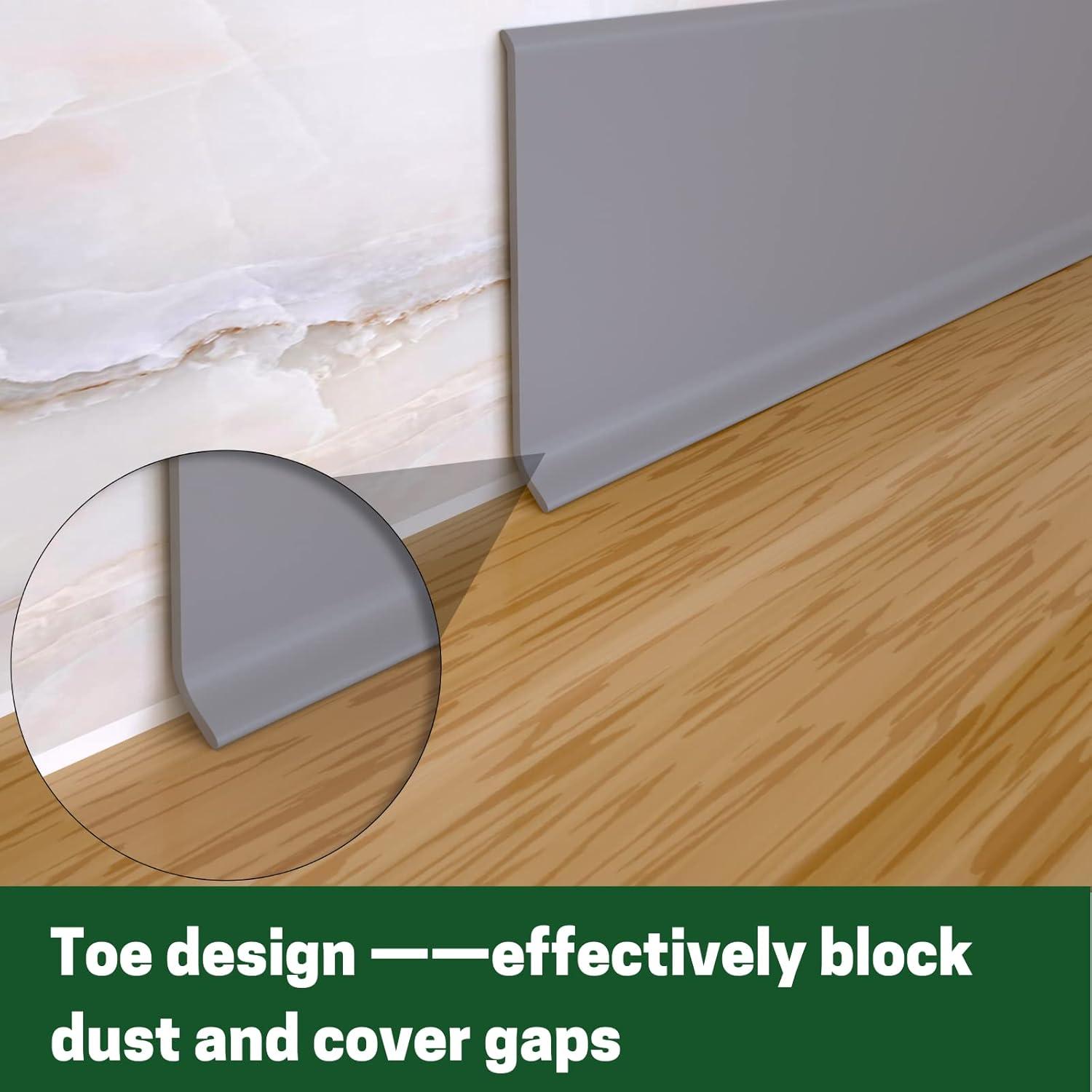 Moldura de Zócalo Flexible Autoadhesiva GAMZAU 4x6.1m Gris