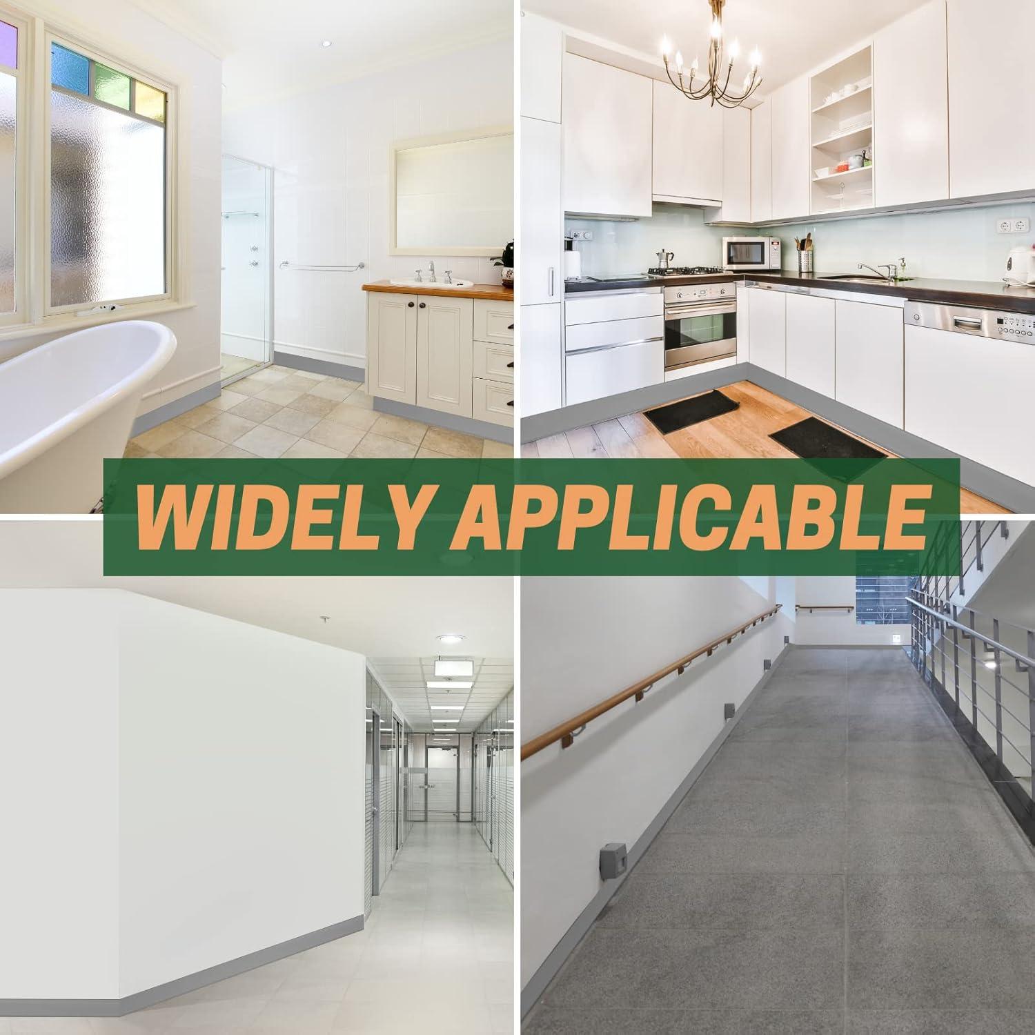 Moldura de Zócalo Flexible Autoadhesiva GAMZAU 4x6.1m Gris