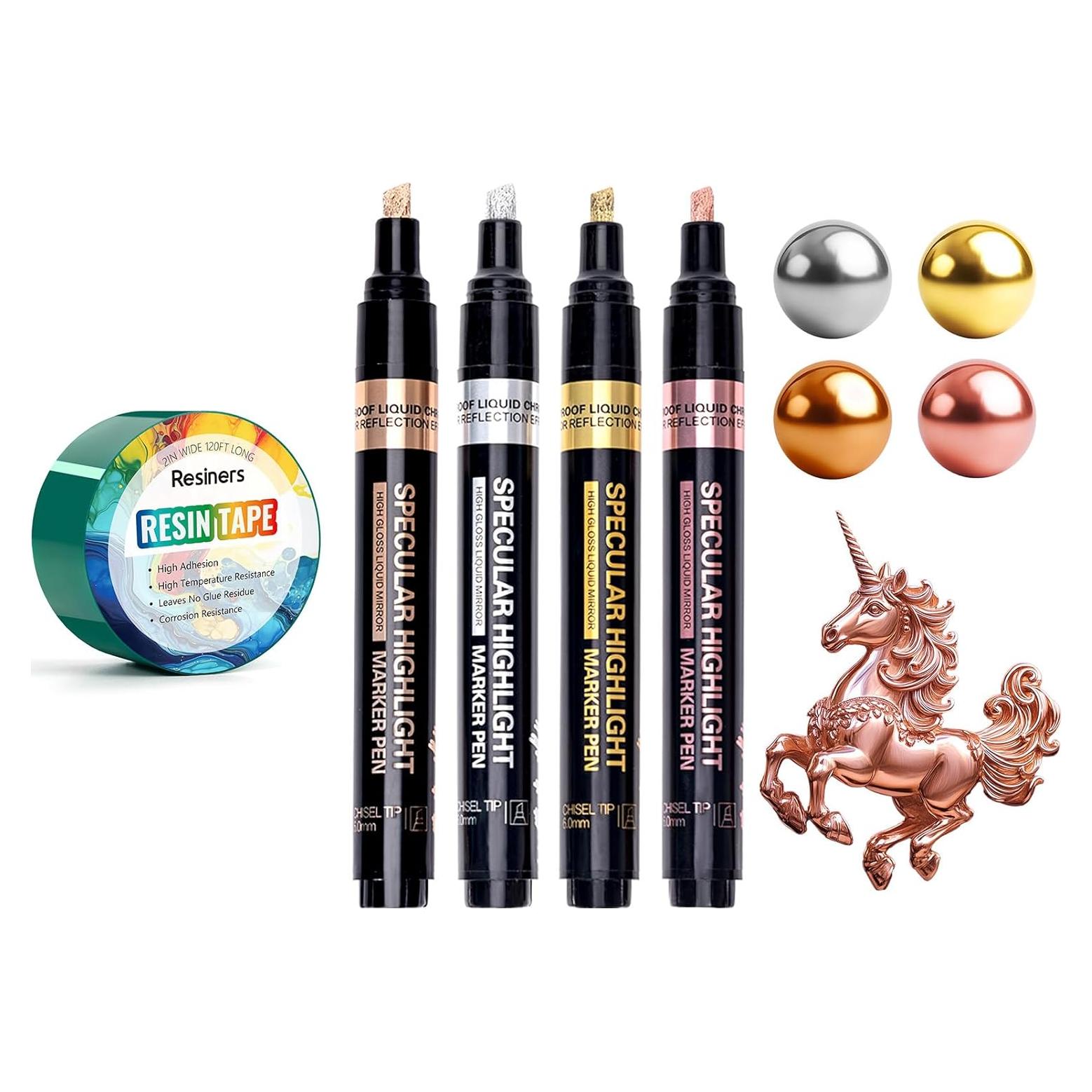 Marcadores Cromados Resiners 2-5mm + Cinta de Resina Epóxica