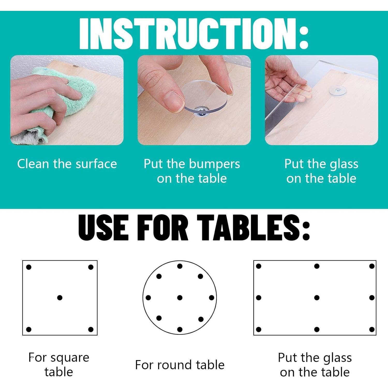 30 Almohadillas Antideslizantes Transparentes Abeillo 20mm