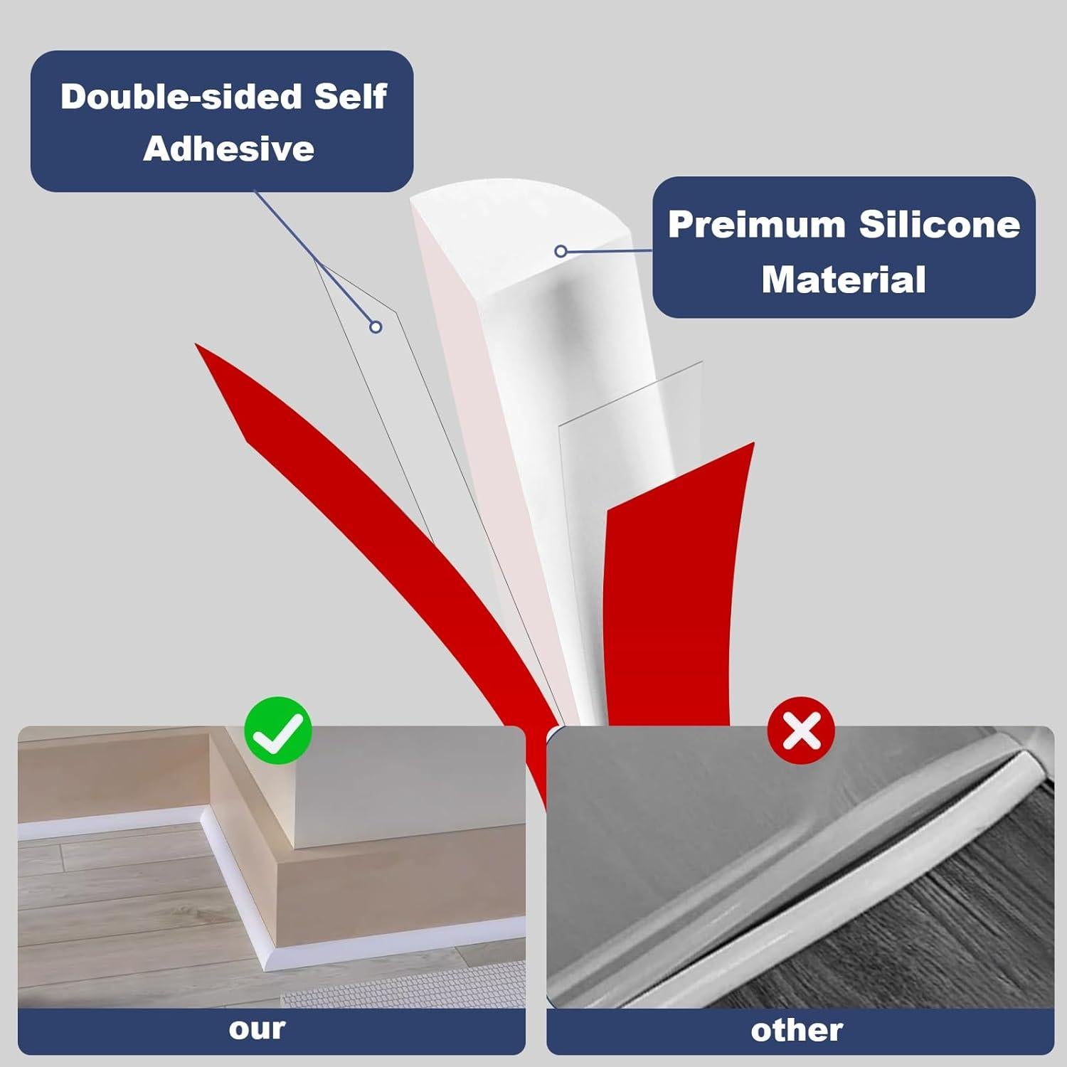 Moldura Flexible de Cuarto Redondo Storystore 1.27x350.52cm Caucho