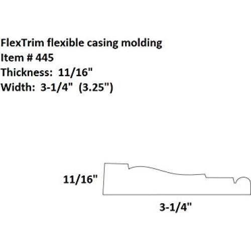 Moldaje Flexible FLEXTRIM #445 2.44m 17.46mm Grosor x 82.55mm Ancho
