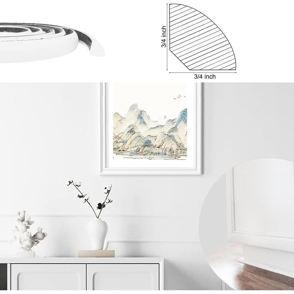 Moldura de Pared Flexible Autoadhesiva Pro Flex 4.88m Blanco