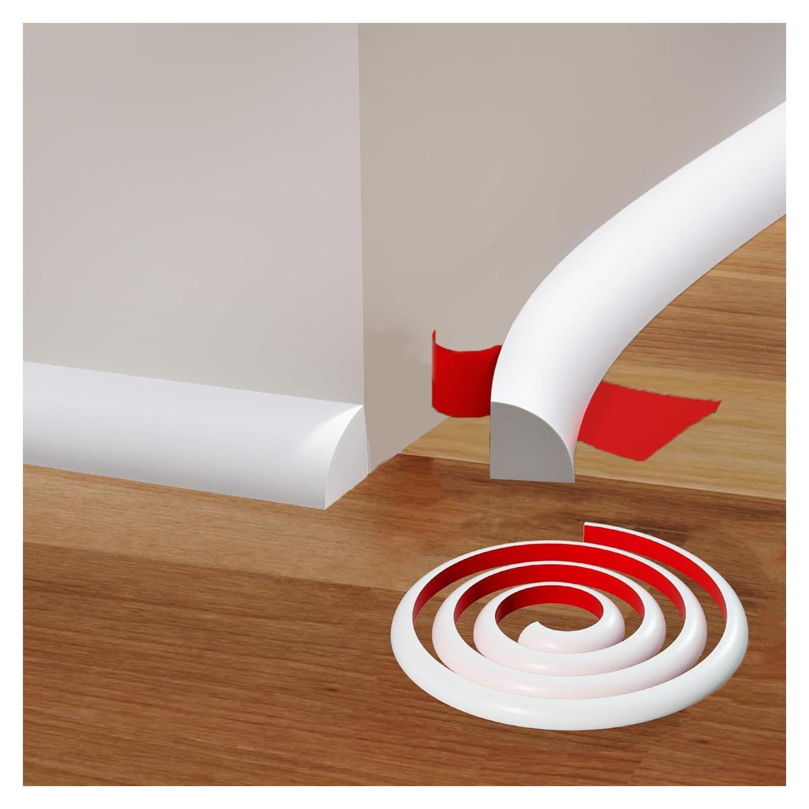 Moldura Cuarterona Flexible mvuenleyog 198 cm Caucho Blanco