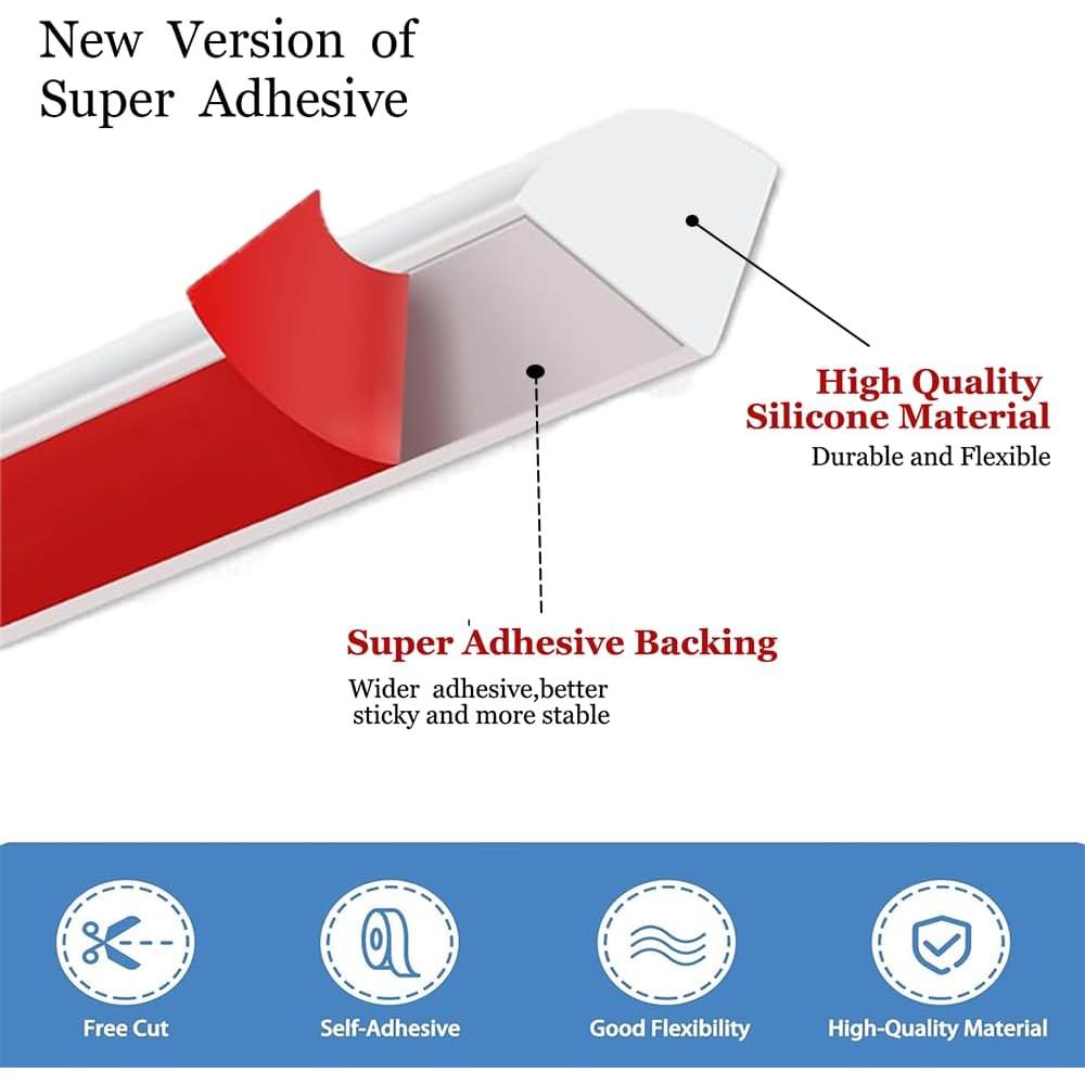 Moldura Cuarterona Flexible mvuenleyog 198 cm Caucho Blanco