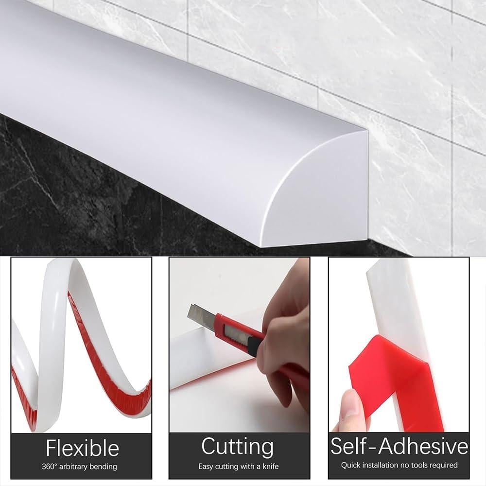 Moldura Cuarterona Flexible mvuenleyog 198 cm Caucho Blanco