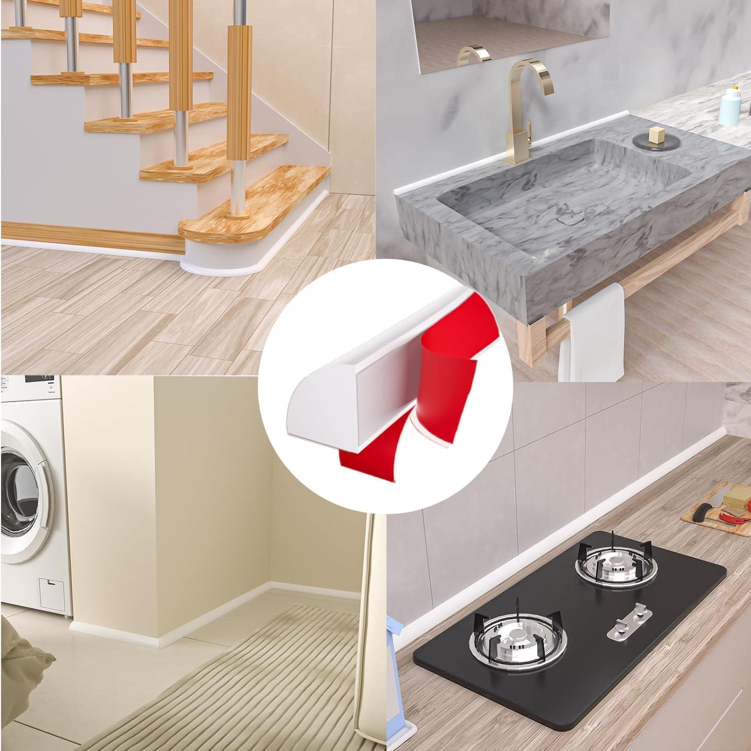 Moldura Cuarterona Flexible mvuenleyog 198 cm Caucho Blanco