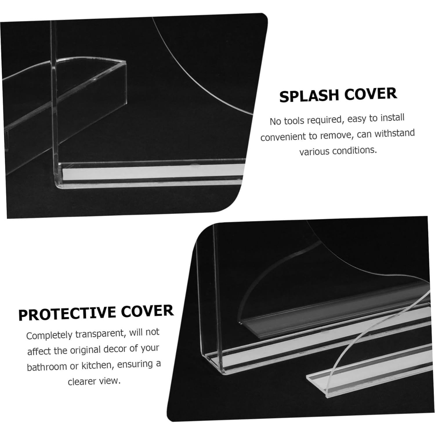 2 Protectores de Salpicaduras Acrílicos Transparentes para Baño