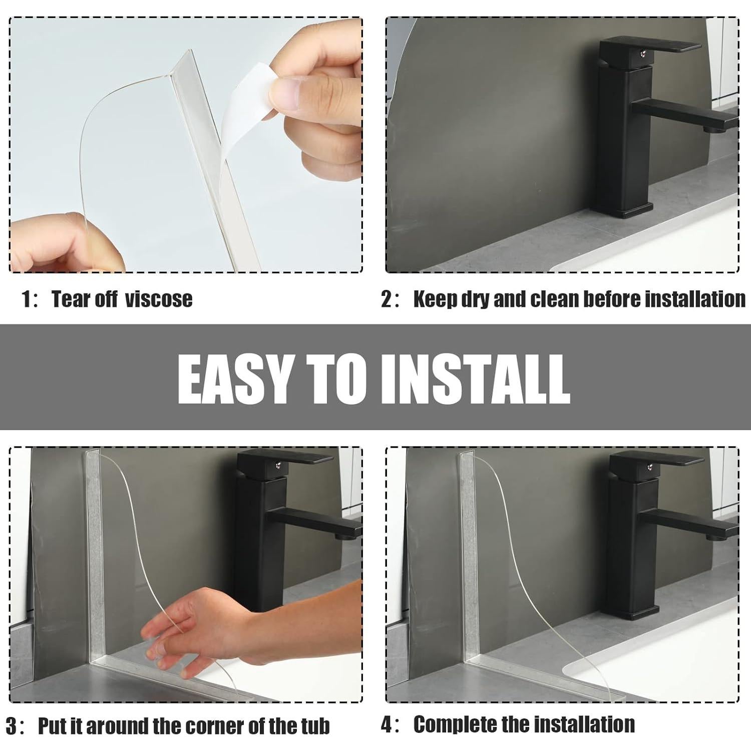 Protector de Salpicaduras para Bañera Blulu 18.8x21.8cm Acrílico