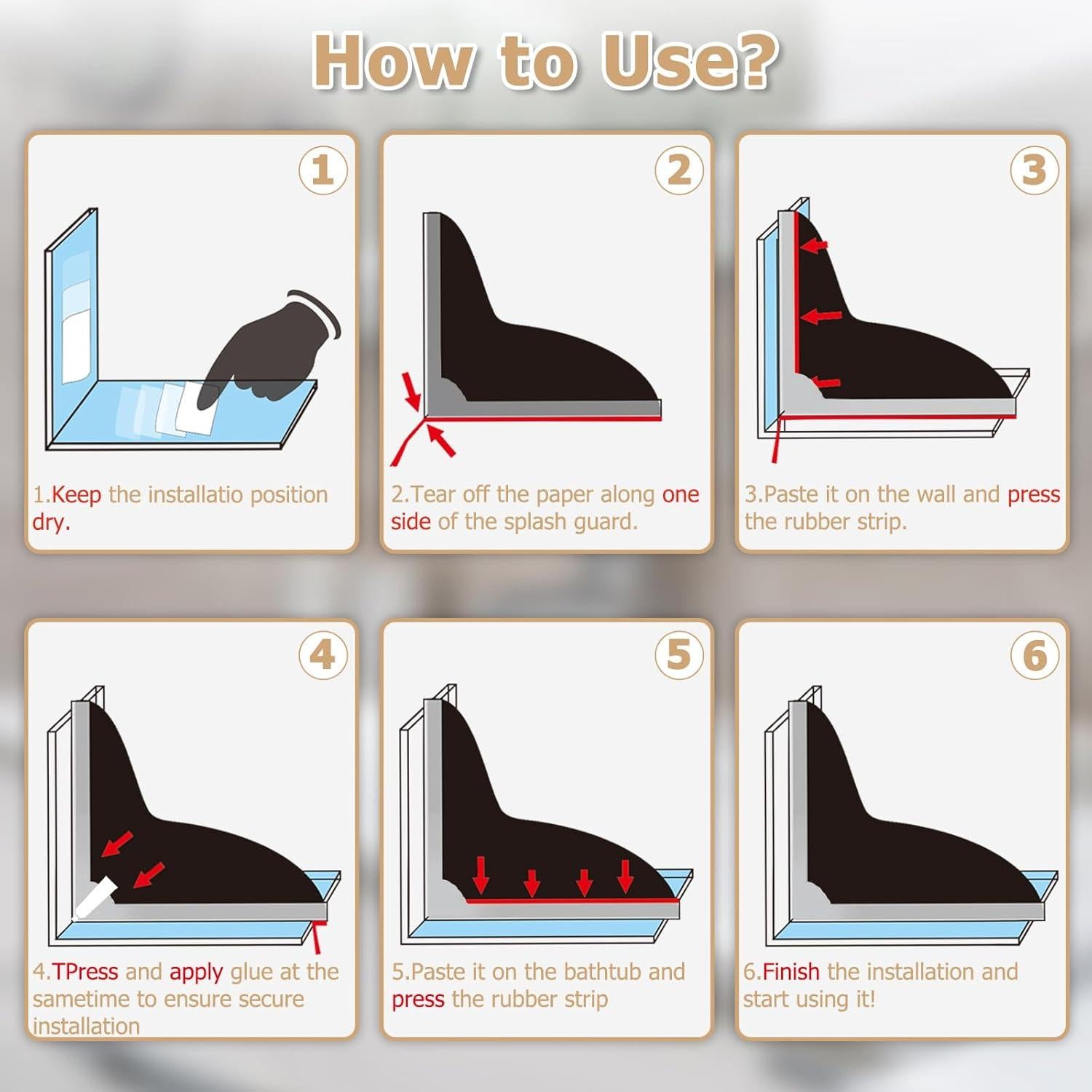 Protector de Salpicaduras de Ducha Honitra 24.9x24.9 cm Acrílico