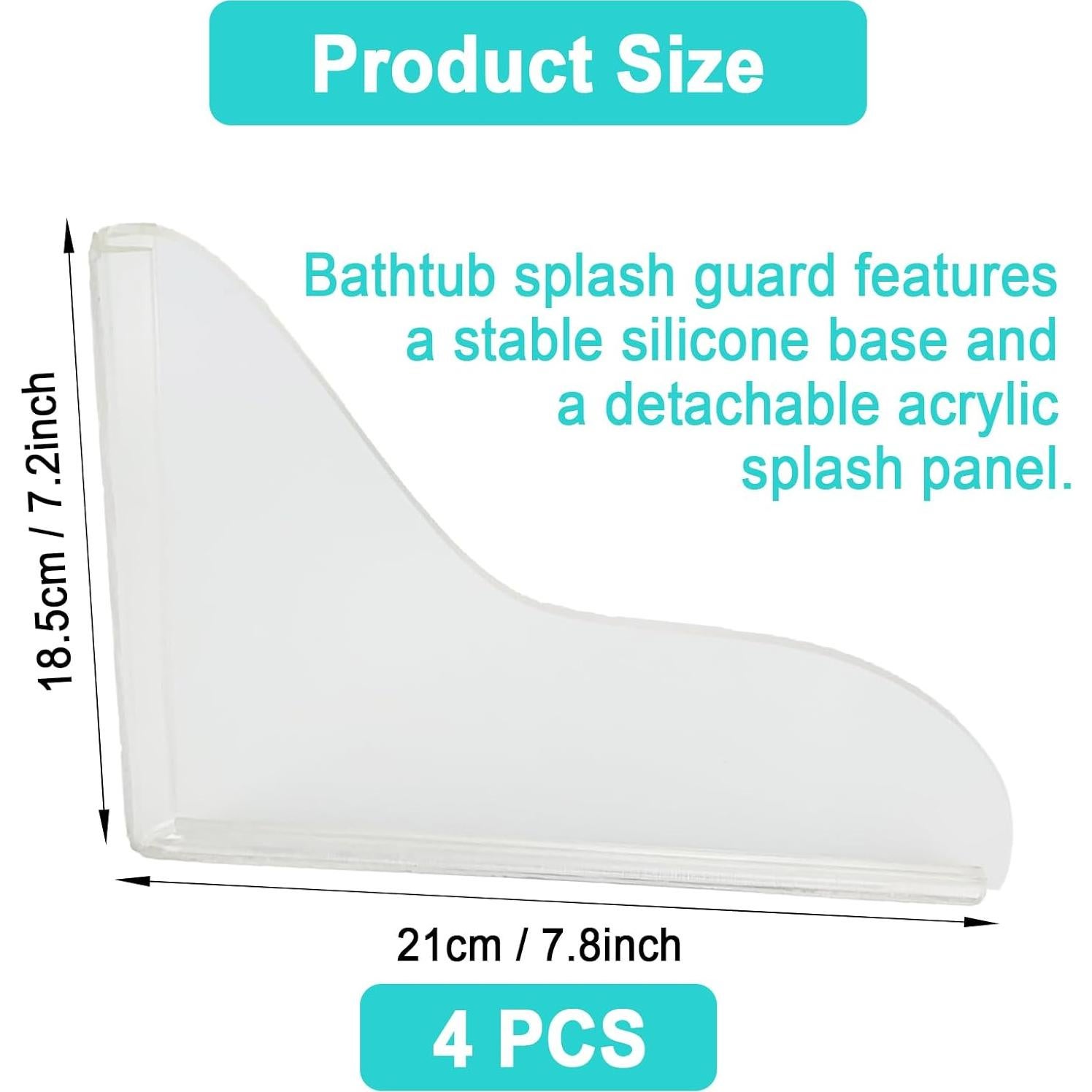 4 Protectores de Salpicaduras Acrílico SPNKMJUJ 19.8x18.3cm