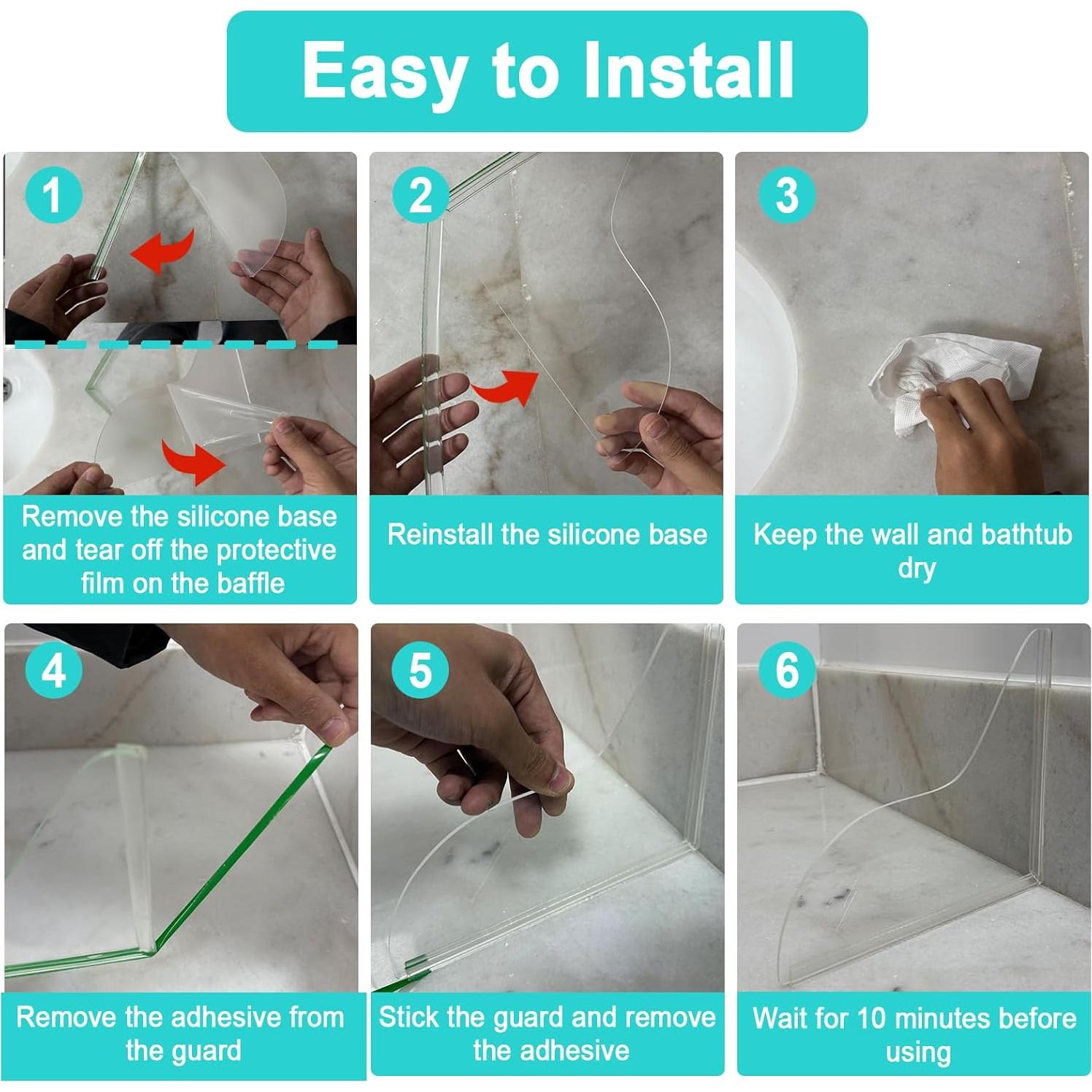 4 Protectores de Salpicaduras Acrílico SPNKMJUJ 19.8x18.3cm