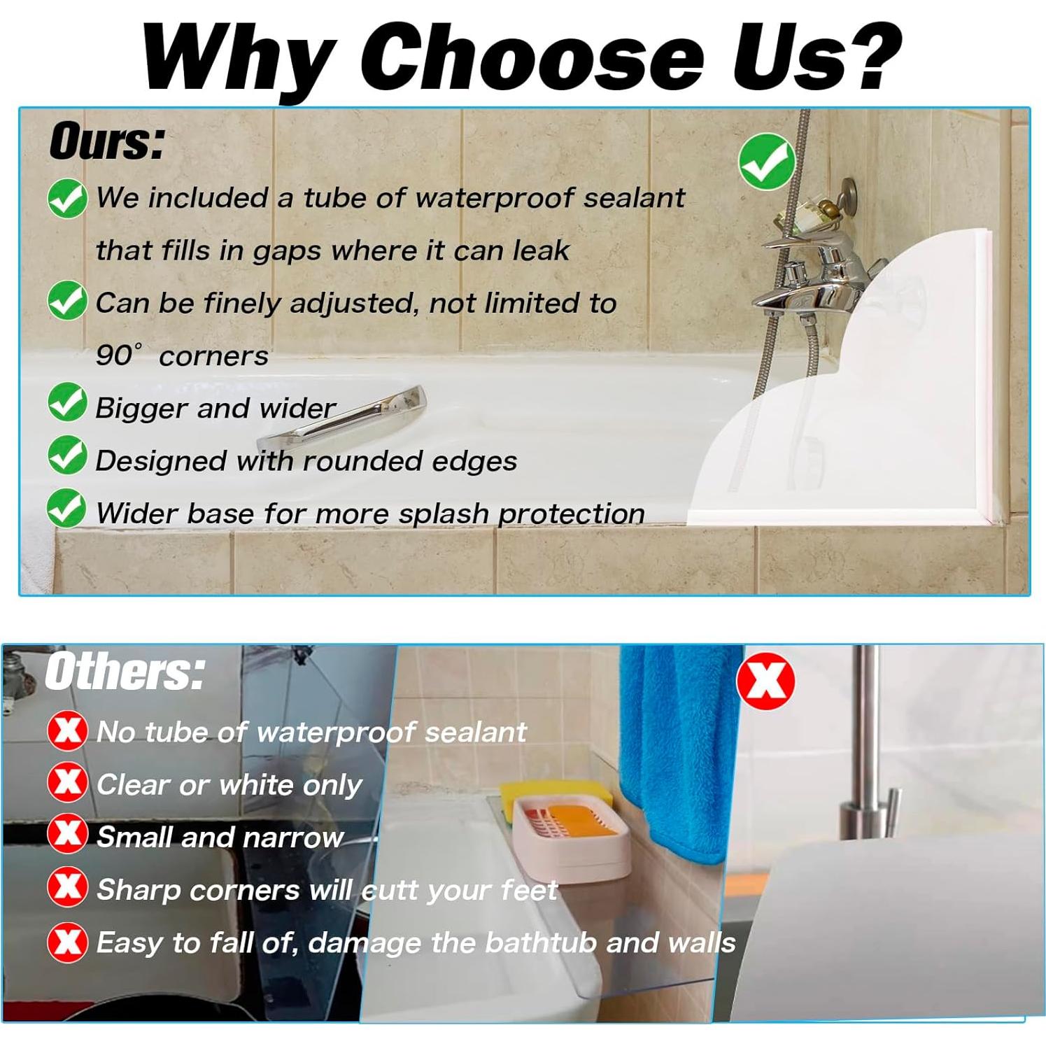 Protector de Salpicaduras para Ducha ChezMax - 2 Pcs Acrílico