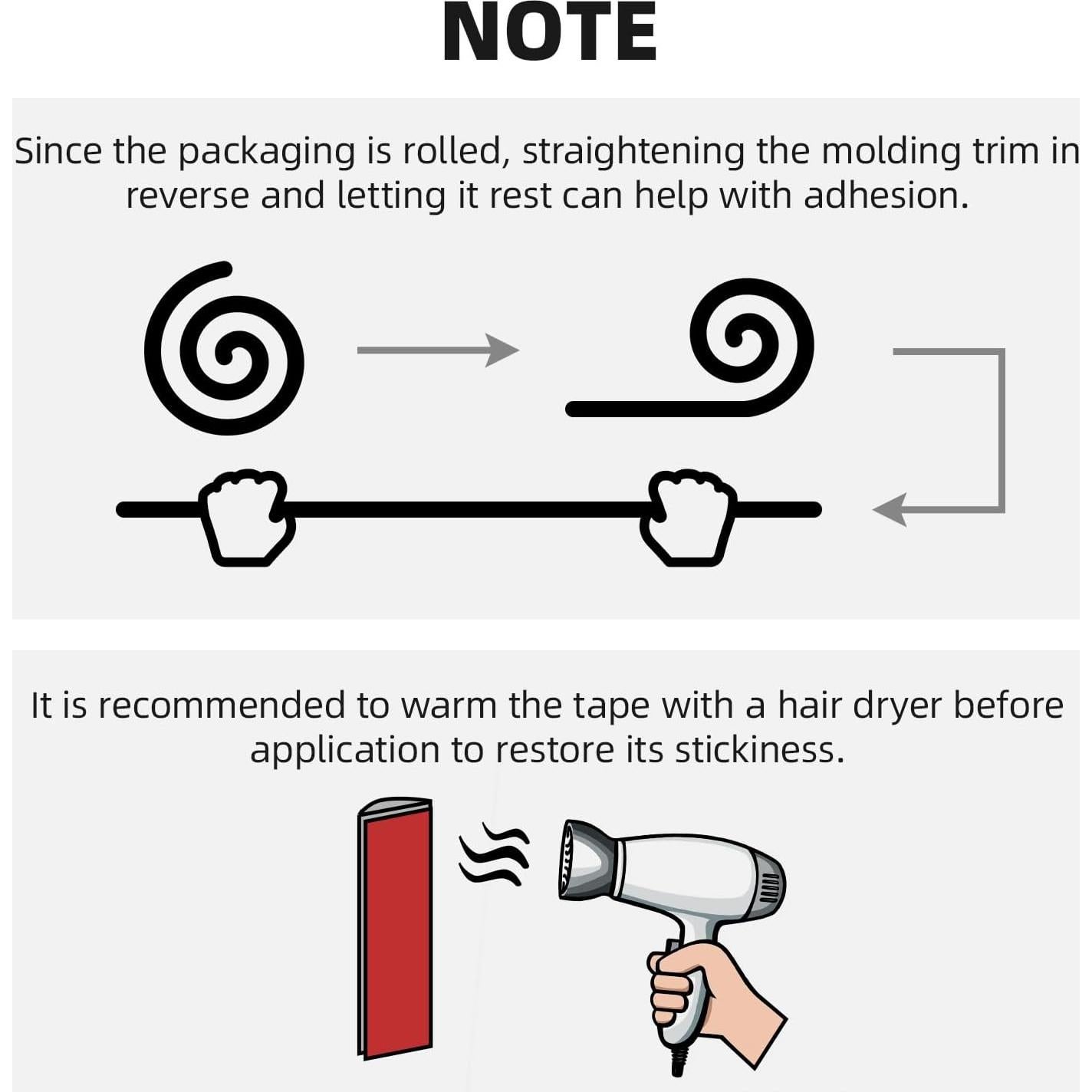 Moldura Autoadhesiva Flexible JSIWOTH 3.05m 2.0cm Blanca