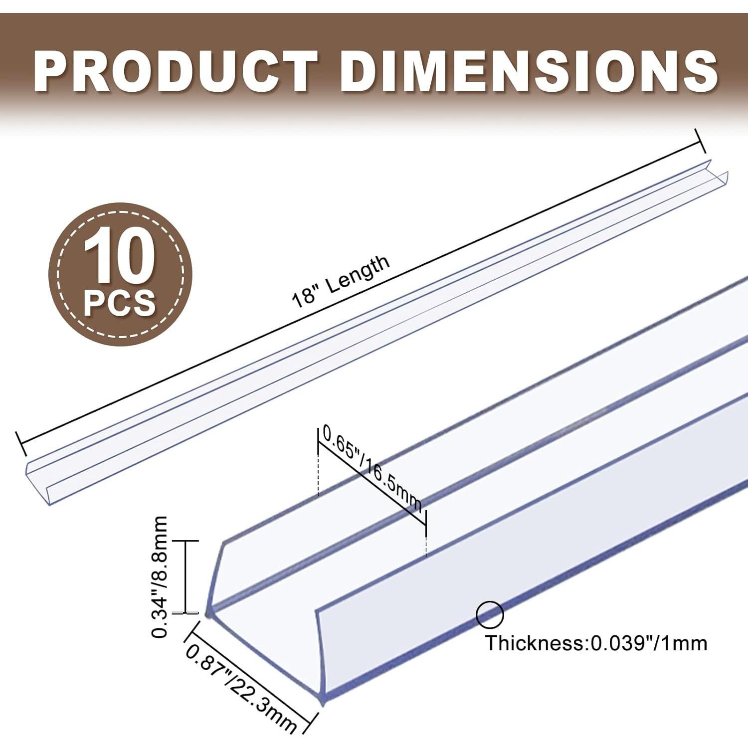 10 Protectores de Borde de Gabinete 45.7cm x 1.9cm CHolic