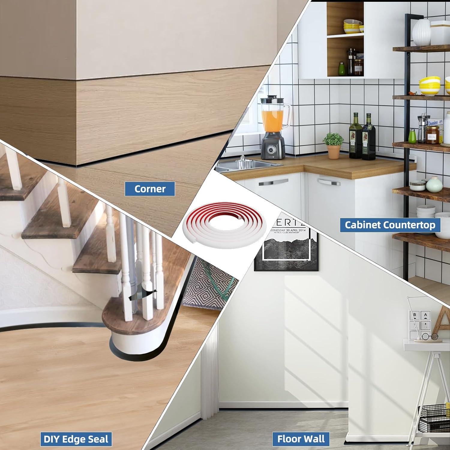 Moldura Flexible de Silicona Autoadhesiva Conwang 120.4 cm Negro