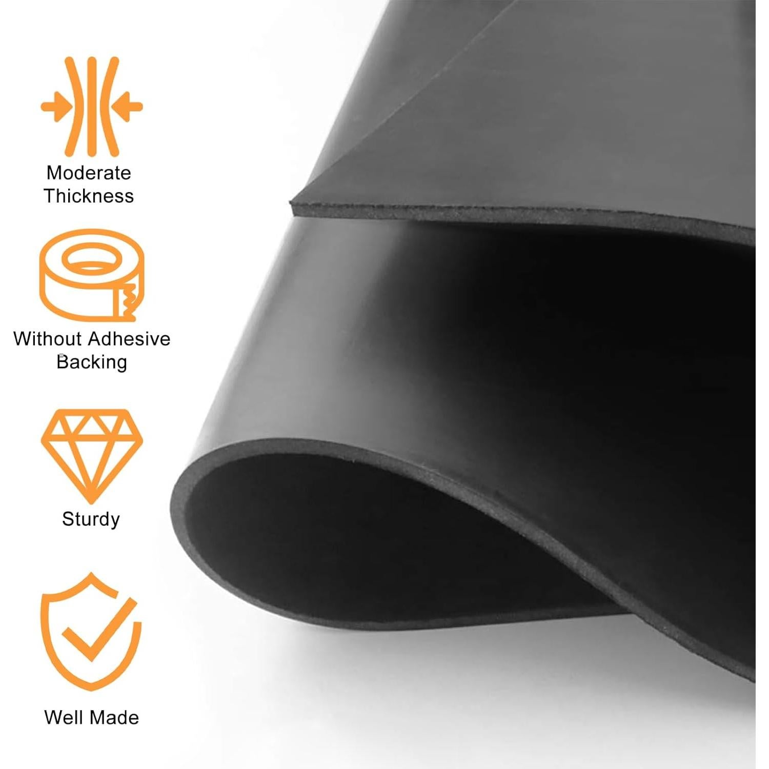 Tira de goma neopreno VUAOHIY 3.05m x 2.54cm - Antideslizante