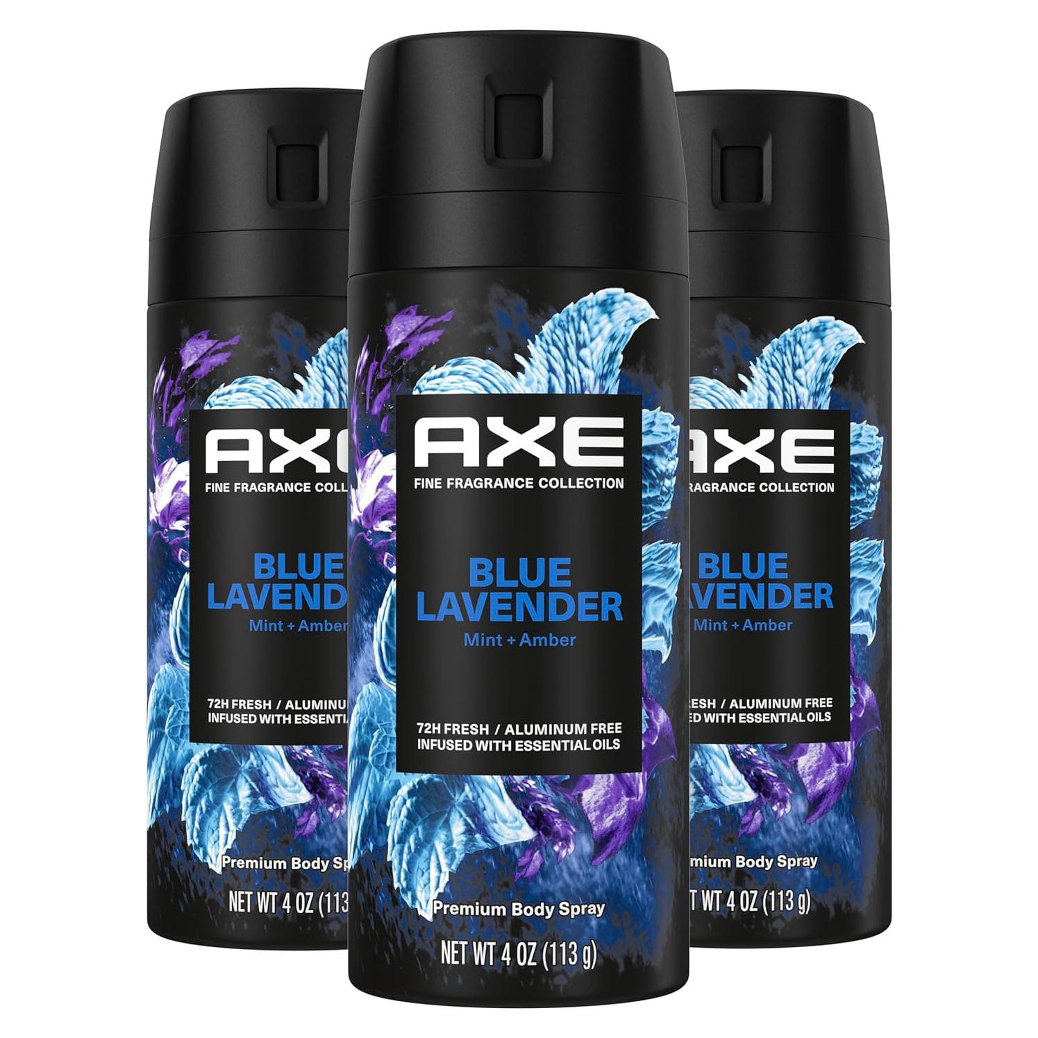 Desodorante Spray Corporal AXE Lavanda Azul 3x113.4g 72H Frescura