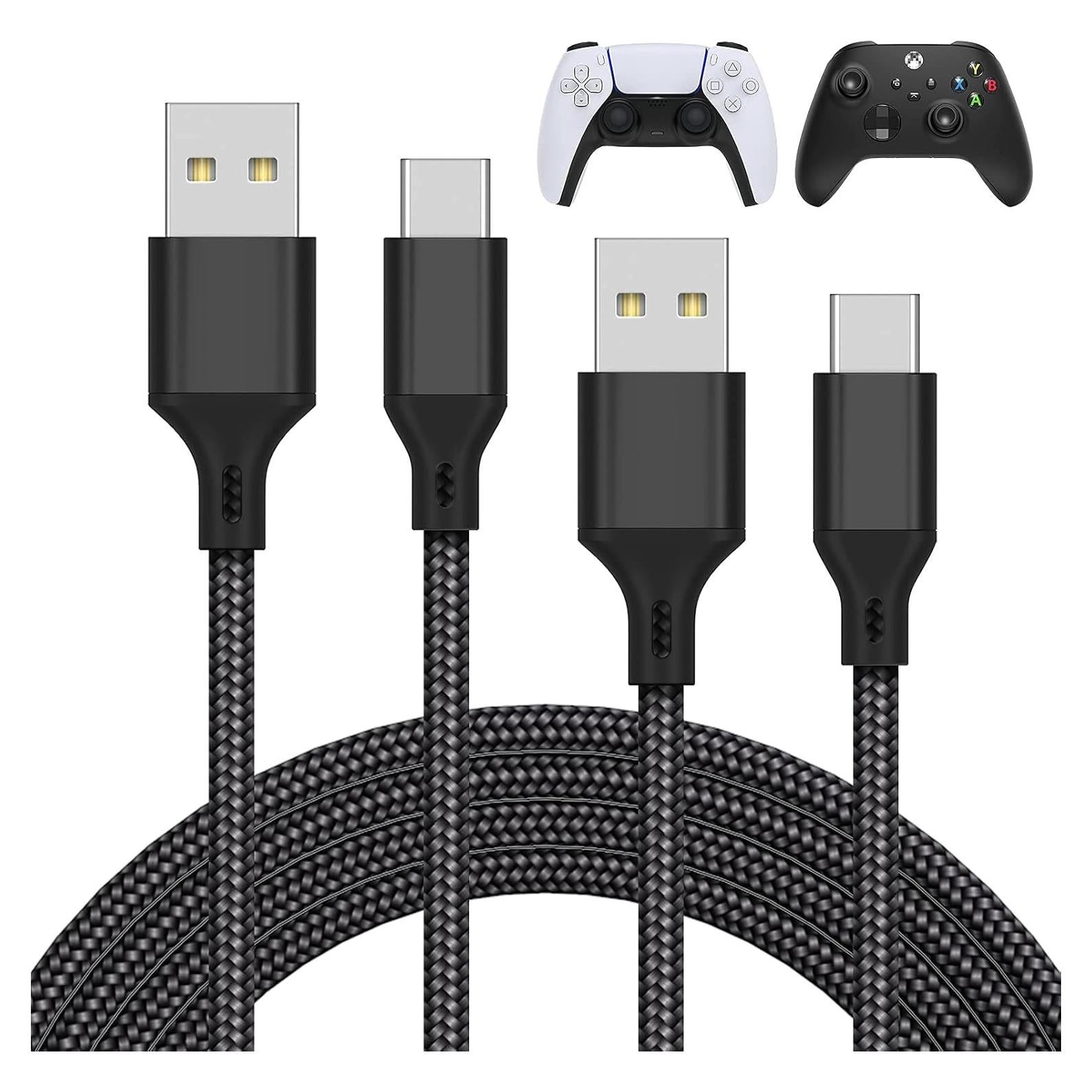Cargador MENEEA USB C 3m para PS5/Xbox/Switch - Negro