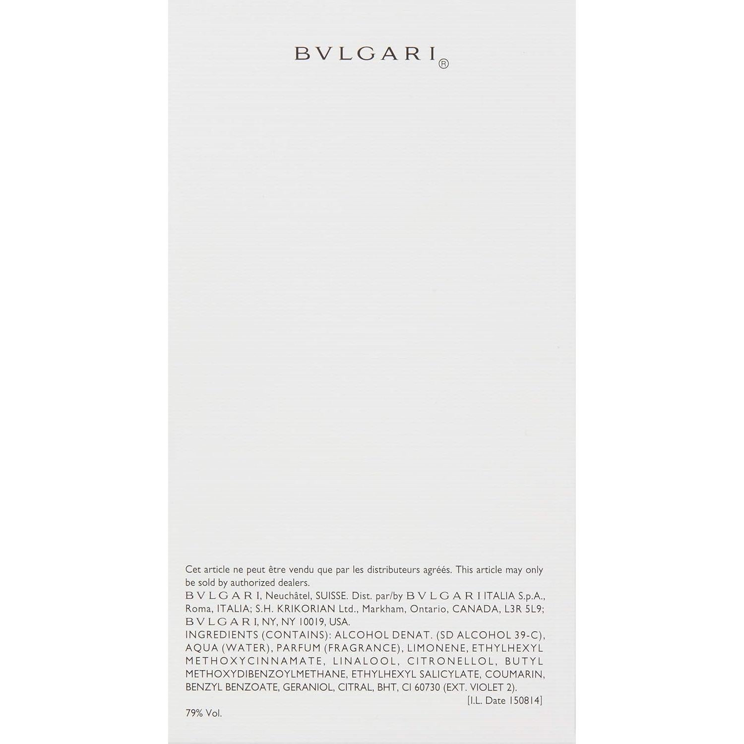 Eau de Toilette Bvlgari Hombre 100 ml - Fragancia Masculina