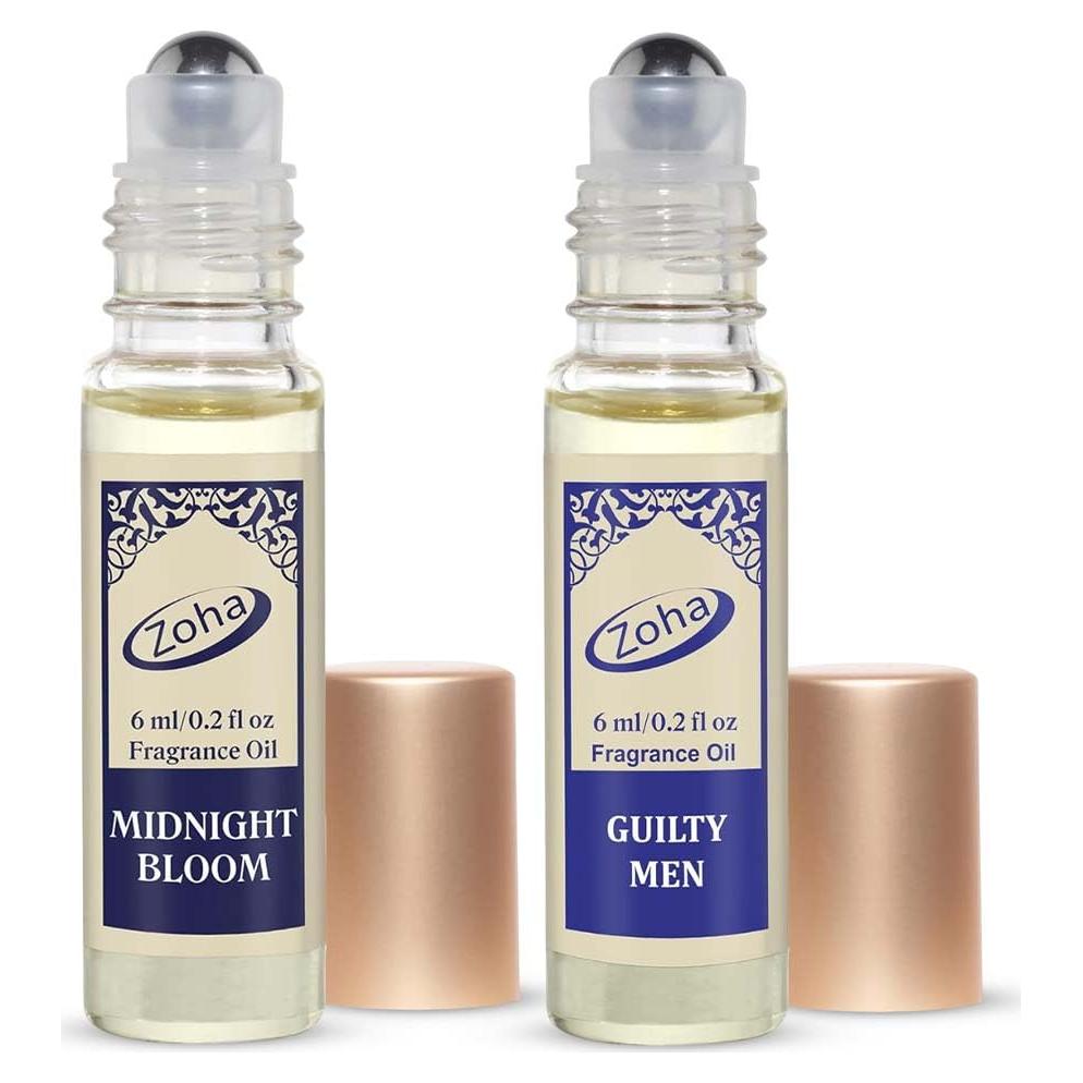 Paquete de 2x6ml Aceites de Perfume Roll On Zoha Sin Alcohol