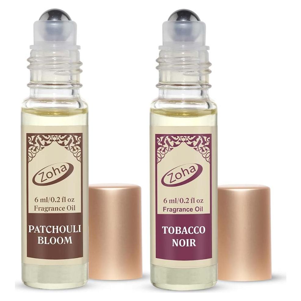 Paquete Aceites de Perfume Sin Alcohol Zoha 6ml - Patchouli y Tobacco