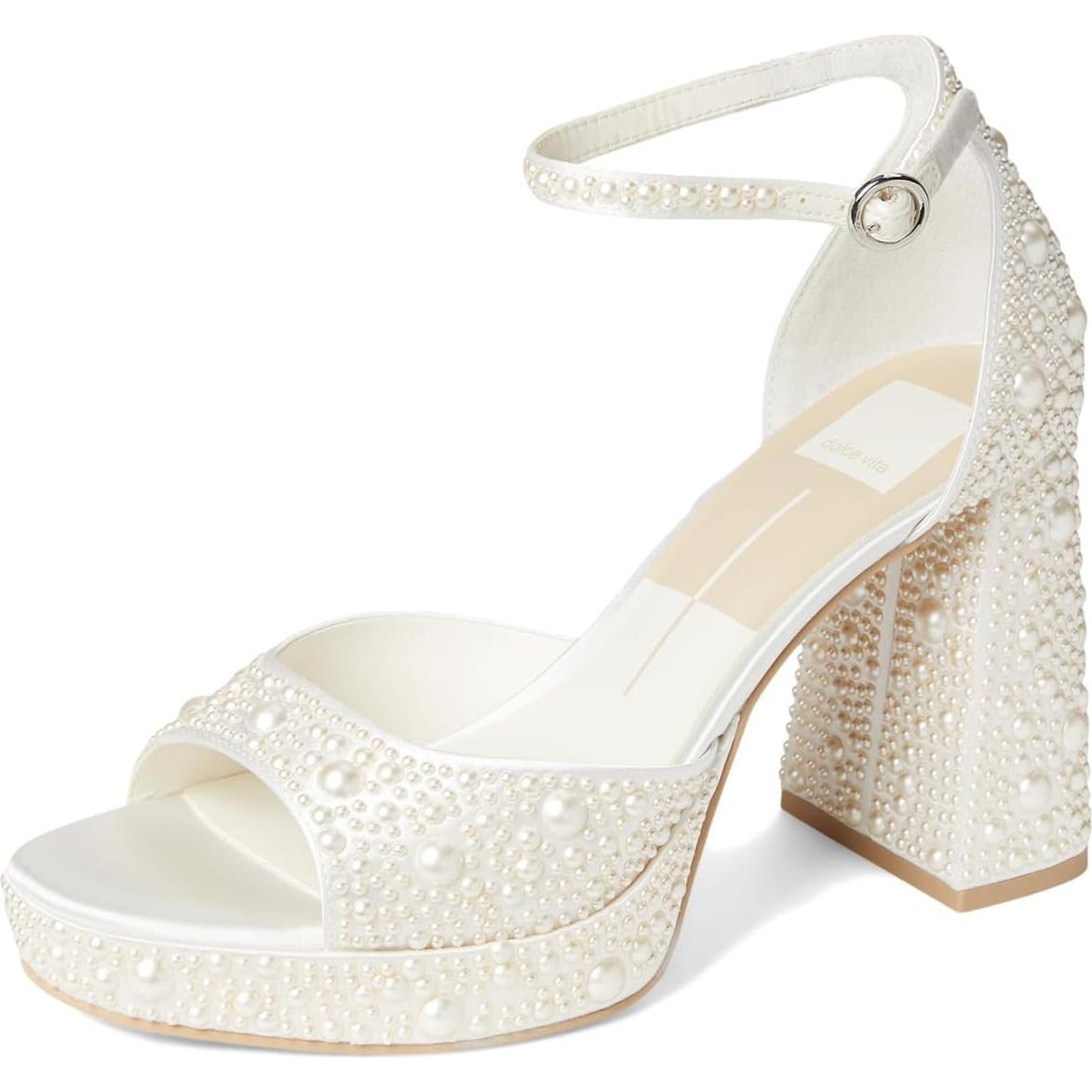 Sandalias de Tacón Grueso Dolce Vita Pandro Perla 38.5