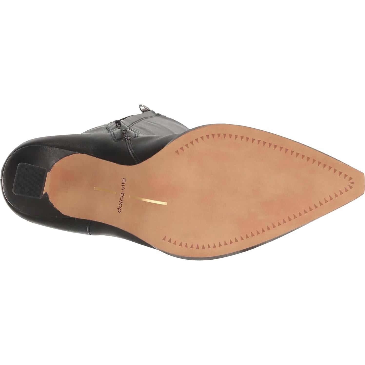 Bota Alta Puntiaguda Dolce Vita AUGGIE Cuero Negro 38.5