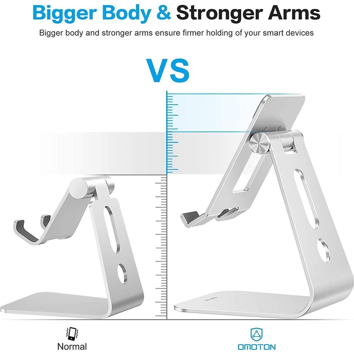 Soporte Ajustable para Tabletas OMOTON T2 Plata con Estabilidad