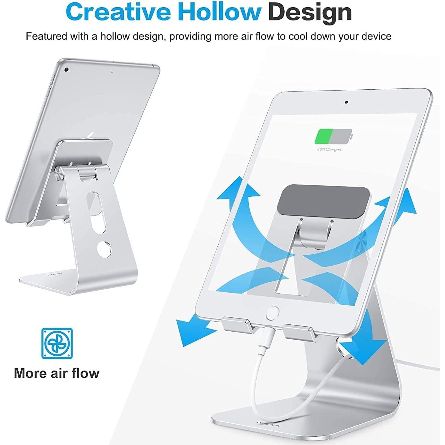 Soporte Ajustable para Tabletas OMOTON T2 Plata con Estabilidad