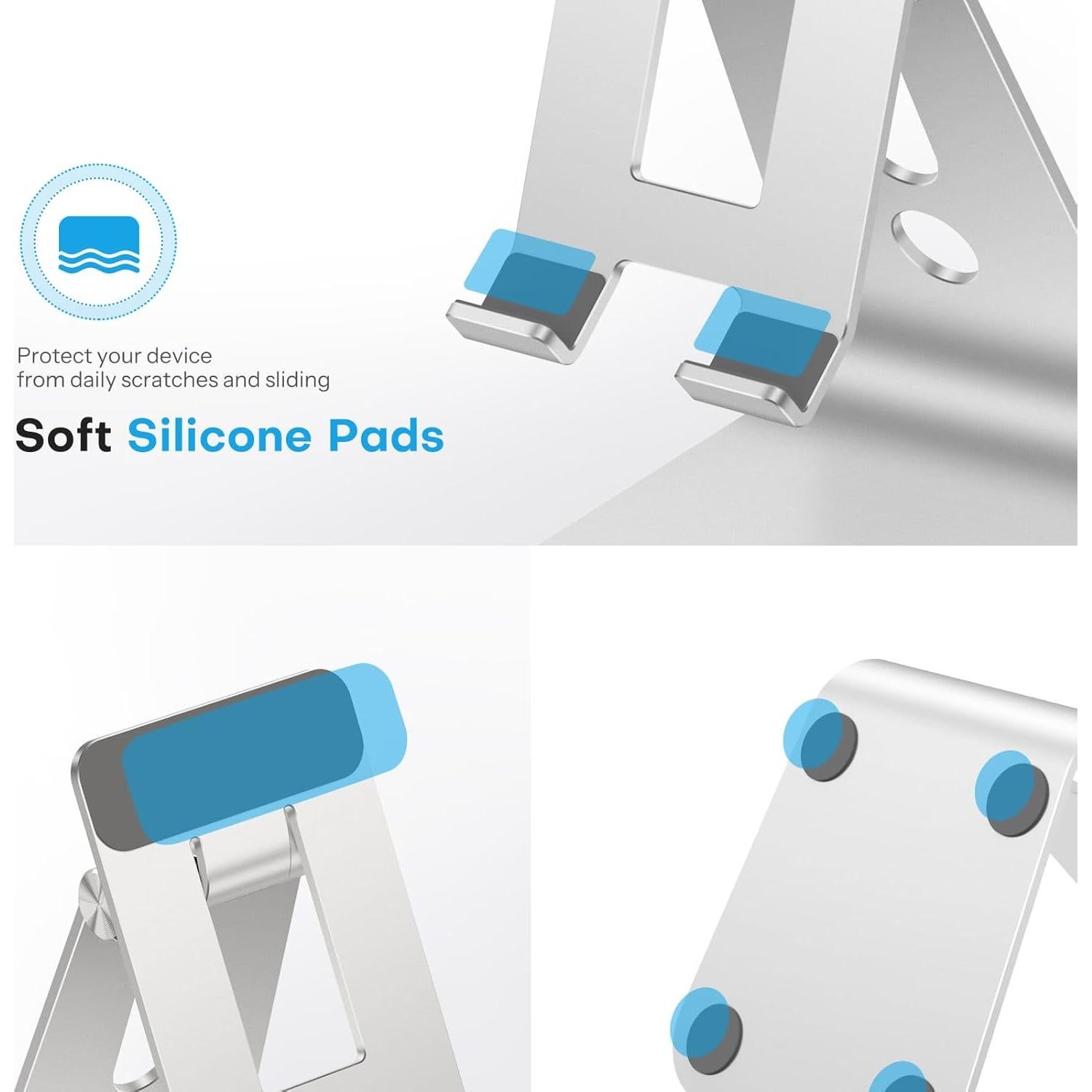 Soporte Ajustable para Tabletas OMOTON T2 Plata con Estabilidad