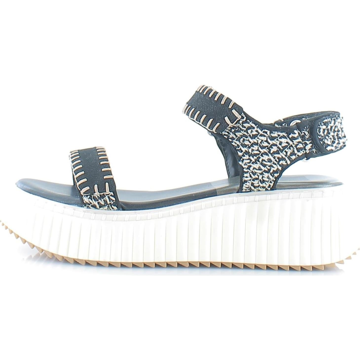 Sandalia de Velcro Dolce Vita Debra Mujeres Nubuck Negro/Blanco